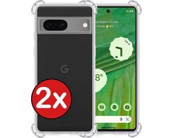 Hoesje - 2 Stuks - Geschikt voor Google Pixel 7A - Sterk & Shockproof - Back Cover - Siliconen Case - Telefoon Hoes Shock Proof - Telefoonhoes - Transparant