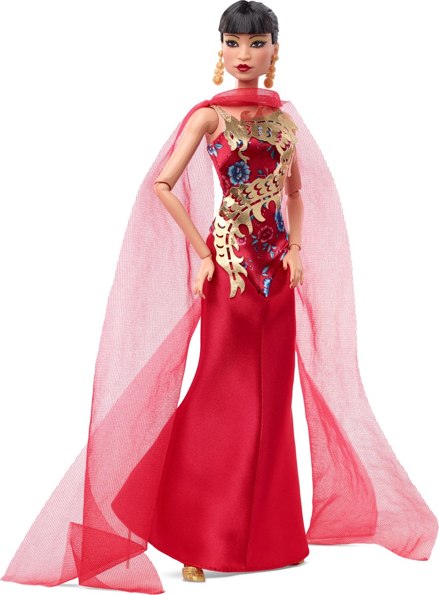 Barbie Signature Pink Collection Doll 3, Barbie Doll (Blonde) with  Silkstone Body, Wearing Ruffled Chiffon Gown, Gift for Collectors