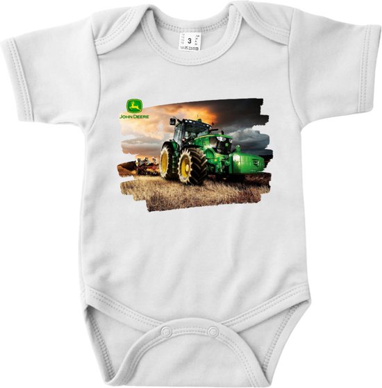 Romper met John Deere trekker s C 62 Grappige rompers met tekst bol