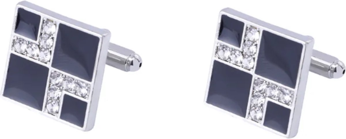 Plux Fashion vierkante manchetknopen – Zilver – 2,5cm - Sieraden – Zilveren Manchetknopen – cufflinks - Stainless Steel – manchetknopen – Fancy Manchetknopen - Sieraden Cadeau - Luxe Style - Duurzame Kwaliteit - Vaderdag Cadeau