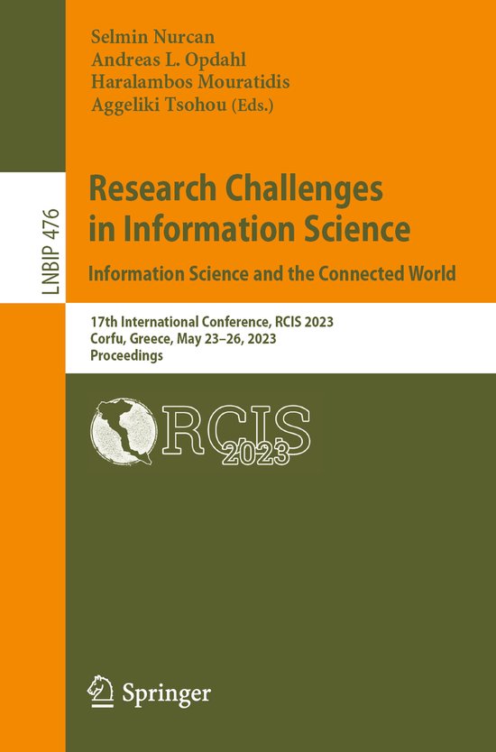 Lecture Notes in Business Information Processing476- Researc ... - cover