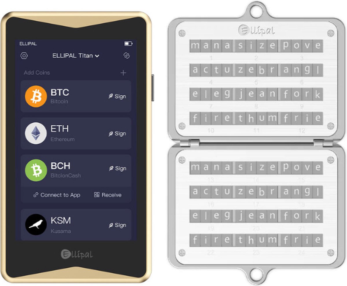 Ellipal Titan Bundel + Ellipal Seed Phrase Steel Hardware Wallet