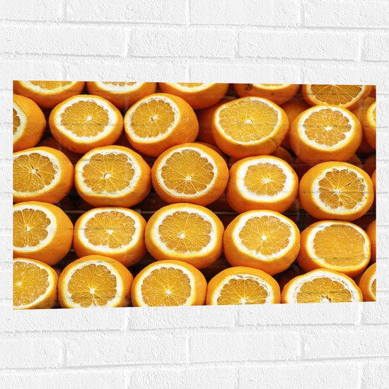 Muursticker - Opengesneden Sinaasappelen - 75x50 cm Foto op Muursticker