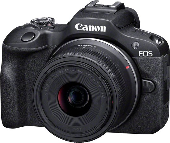 Foto: Canon eos r100 systeemcamera rf s 18 45mm f 4 5 6 3 is stm lens