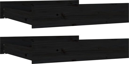 vidaXL - Bedlades - 2 - st - massief - grenenhout - zwart