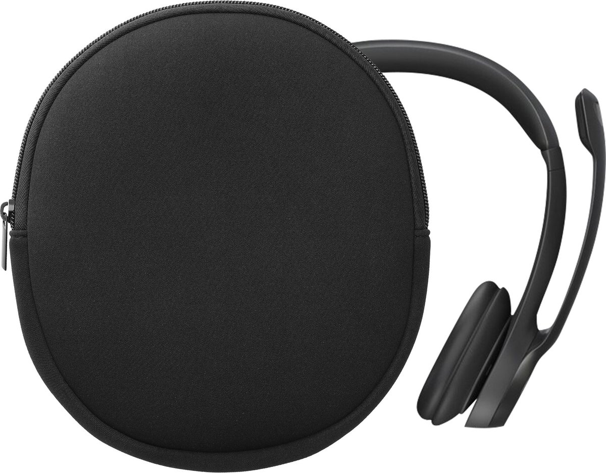 kwmobile hoes geschikt voor Logitech H390 - 21,5 x 16 cm - Beschermhoes voor headset in zwart - Van neopreen