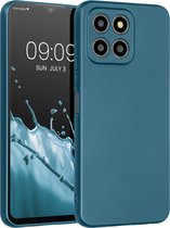 kwmobile metallic telefoonhoesje van TPU - geschikt voor Honor X8 5G / X6 / 70 Lite 5G - Flexible case voor smartphone - In Metallic carabisch blauw