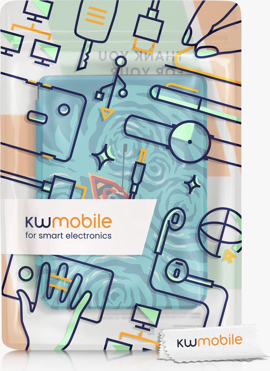 kwmobile e-reader hoesje compatibel met Kobo Clara HD - Ereader case van kunstleer - E reader cover in mintgroen