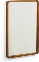 Kave Home - Shamel spiegel in massief teakhout met notenhouten afwerking 45 x 70 cm