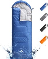 Meisterhome® sac de couchage momie camping bleu foncé environ 220 x 80 cm avec sac de transport