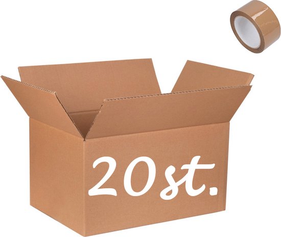 Carton de déménagement 20 pièces EXTRA LARGE Carton 800 x 400 x 400 mm 1  ROULEAU DE... | bol.com