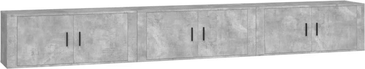vidaXL - Tv-wandmeubels - 3 - st - 100x34,5x40 - cm - betongrijs