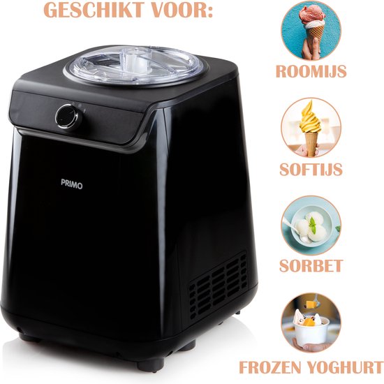 PRIMO PR404IM IJsmachine - IJsmaker - Zelf Vriezend - Met Compressor - 1,2L - Zwart van PRIMO — afbeelding 5