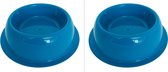 GEORPLAST Abreuvoir et/ou gamelle pour chien ou chat - plastique - lot de 2 pièces - bleu - diamètre 18 cm - profondeur 7 cm