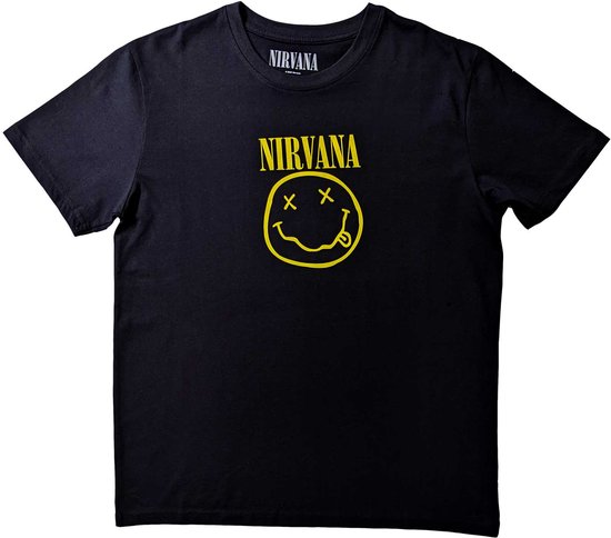 Nirvana Shirt – Smiley Logo with Back Print maat maat 3XL