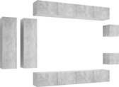 vidaXL - 8-delige - Tv-meubelset - bewerkt - hout - betongrijs
