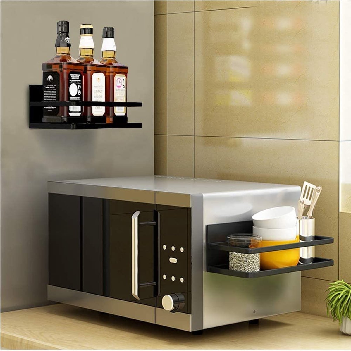 KedioPio Porte Épices Magnétique Frigo 2 Pièces - Bambou Et Acier, Support 5kg | Organisation Cuisine