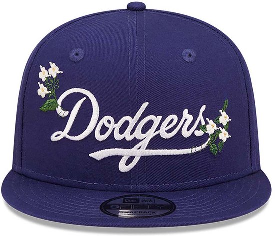 New Era LA Dodgers Flower Wordmark Blue 9FIFTY Snapback Cap M/L