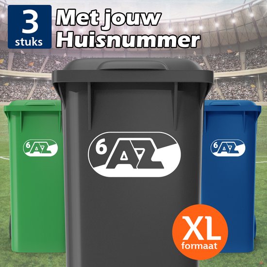 AZ Alkmaar Container Stickers XL – Voordeelset 3 stuks