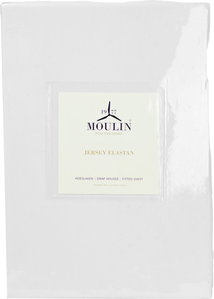 Moulin - Hoeslaken - Jersey - Elastan - White - 140/160 x 200/220cm - Hoek 40cm