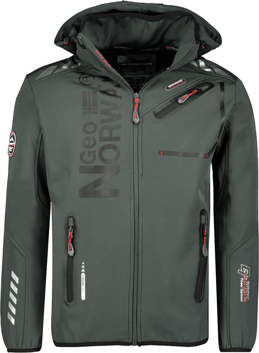 Geographical Norway Softshell Jas Heren Grijs/Zwart Royaute - L