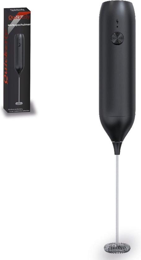 Quickerly Elektrische Melkopschuimer - Handmatige Schuimklopper - USB-C oplaadbaar - Zwart - Quickerly