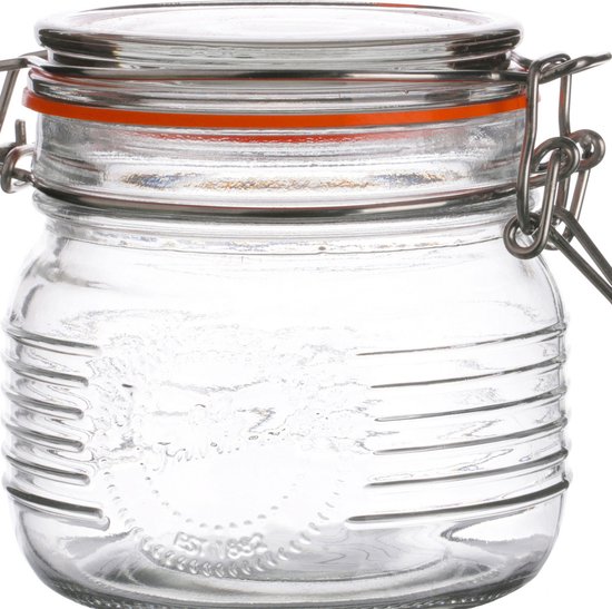 Weck Glazen Tulpenvorm #744 Set 6x 500 Ml - Met Houten Deksel En Siliconen Afdichting