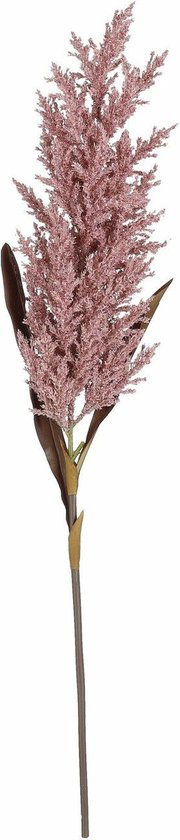 Mica Decorations Pampasgras pluim losse steel/tak - oudroze - 88 cm - Decoratie kunst bloemen
