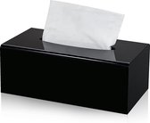 Zakdoeken, doos, zwart, acryl, zakdoekendoos, cosmetische doekjes, doos, tissuedoos voor zakdoeken, 26 × 14 × 10 cm