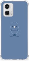 Siliconen Back Cover Motorola Moto G73 Telefoonhoesje met doorzichtige rand Baby Rhino