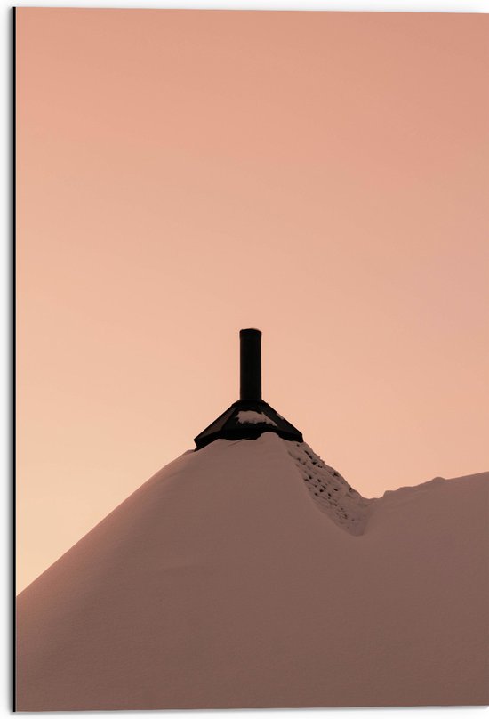 Dibond - Top - Sneeuw - Lucht - 50x75 cm Foto op Aluminium (Wanddecoratie van metaal)