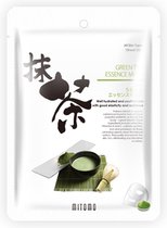 MITOMO Green Tea Essence Masque Visage - Réduit les Rides et le Vieillissement de la Peau - Face Mask Tissu - Masque Feuille - Rituels de Soin - Masque Soin du visage - 25g