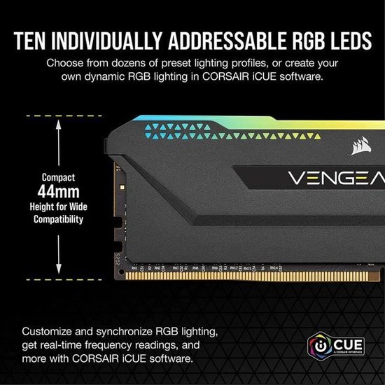 Corsair Vengeance RGB RS 32GB (4 X 8GB) 288-Pin PC RAM DDR4 3600