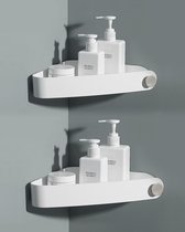 Plastic doucherek zonder boren douchemand wordt geleverd met een kleine ronde haak douchemanden aan de muur gemonteerd voor keuken en badkamer, 2 stuks, geel