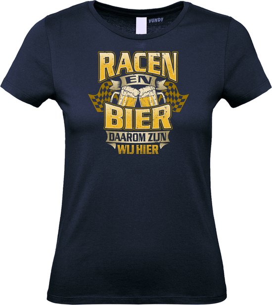 Dames T-shirt Racen & Bier | GP Zandvoort | TT Assen | Zwarte Cross | Navy  dames | maat S | bol