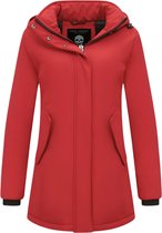 Lange Winterjas Dames met Capuchon - Winterjas Dames Gewatteerd - Dames Winterjas Parka - Slim Fit / Getailleerd - 0681 - Rood