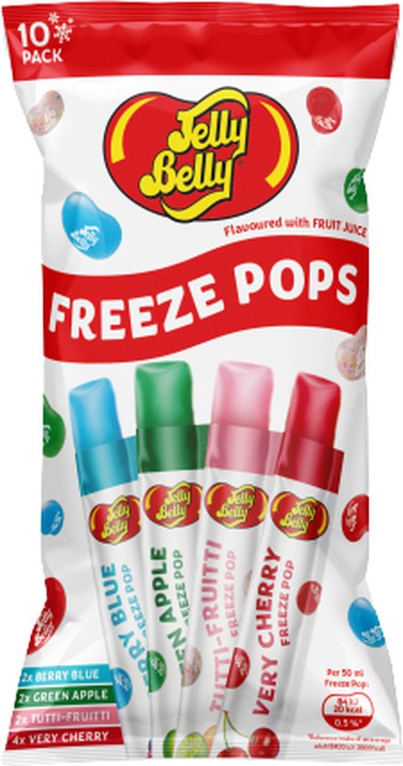 Jelly Belly freezer pops - 10 ijsjes - ijs - TikTok - Amerikaanse Snacks - Zomer - Blauwe bes - Kers - Tutti frutti - Appel