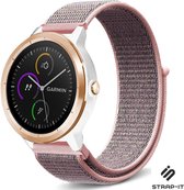 Strap-it Smartwatch bandje nylon - geschikt voor Garmin Vivoactive 4 45mm / Garmin Venu 2 - roze