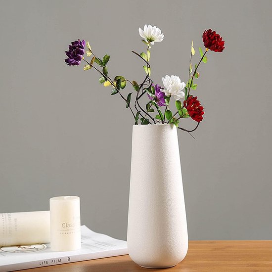 Kleine wit vaas voor middelpunt, witte keramische knopvaas in bulk Kleine wit vaas voor middelpunt, witte keramische knopvaas in bulk