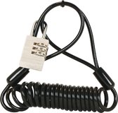Dresco Spiral Lock / Cable Lock 150cm Serrure à combinaison ø4mm - Noir