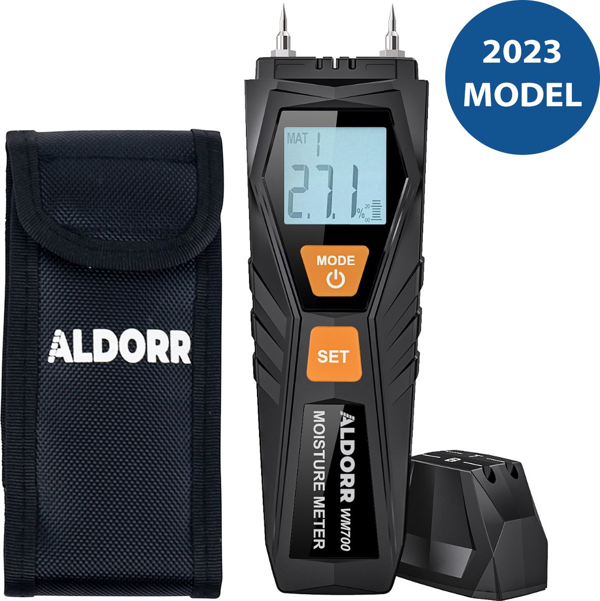 BNEHHOV Vochtmeter pin-type houtvochtigheidsmeter hout vochtmeter detector 7 modi LCD met achtergrondverlichting vochtdetector voor brandhout hout bouwmaterialen cementmortel