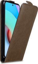 Cadorabo Hoesje voor Xiaomi RedMi 10 in KOFFIE BRUIN - Beschermhoes in flip design Case Cover met magnetische sluiting