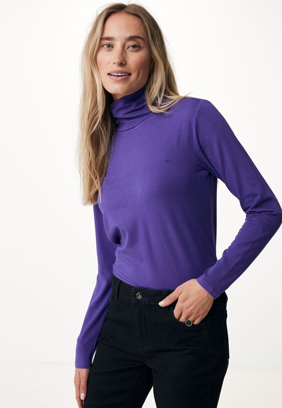 ROSIE Basic Lange Mouwen With Funnel Neck Dames - Paars - Maat L