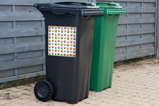Container sticker Love - Regenboog - Sjabloon - 40x40 cm - Kliko sticker