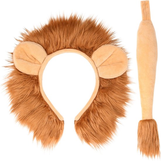 Widmann - Costume de Lion & Tigre & Léopard & Panthère - Crinière avec Oreilles et Staart de Lion - Marron - Déguisements - Déguisements