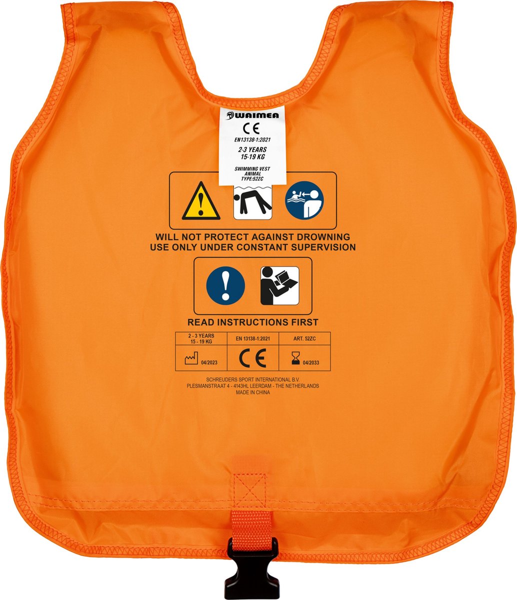 Waimea - Zwemvest Dier 2 - 3 Jaar - 19 Kg - Oranje — afbeelding 2