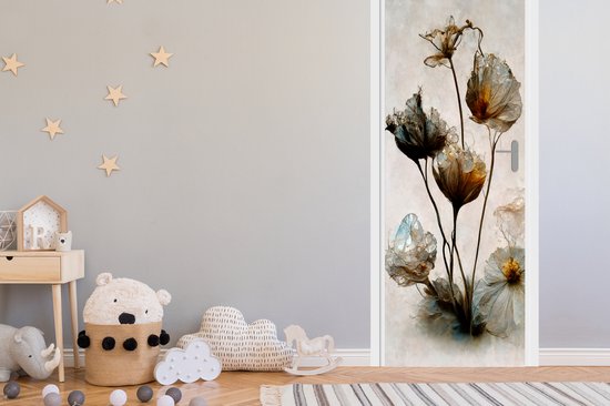 Sticker porte Vintage - Fleurs - Plantes - Abstrait - 80x215 cm - Poster porte