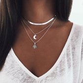 Sorprese Ketting - Malaga - Zilver - Ketting Dames - cadeau - Model Z