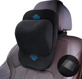 Nekkussen voor in de auto, verstelbaar, traagschuim, autostoel, hoofdsteun voor verdwijnende hoogtes (zwart)
