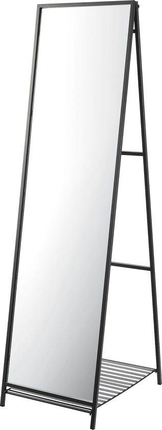 Spiegel vrijstaand Ruffano met plank 160x44x59,5 cm zwart